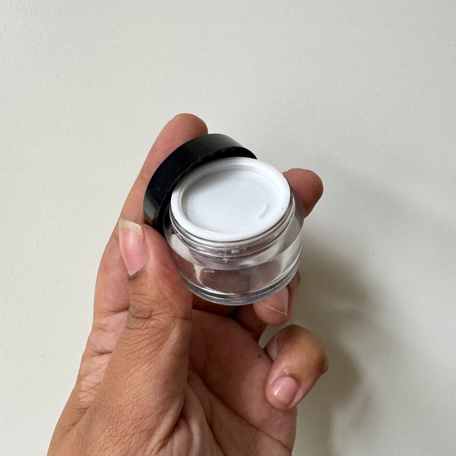 Acrylic San Jar - All Sizes (Black Lid + Transparent Body)