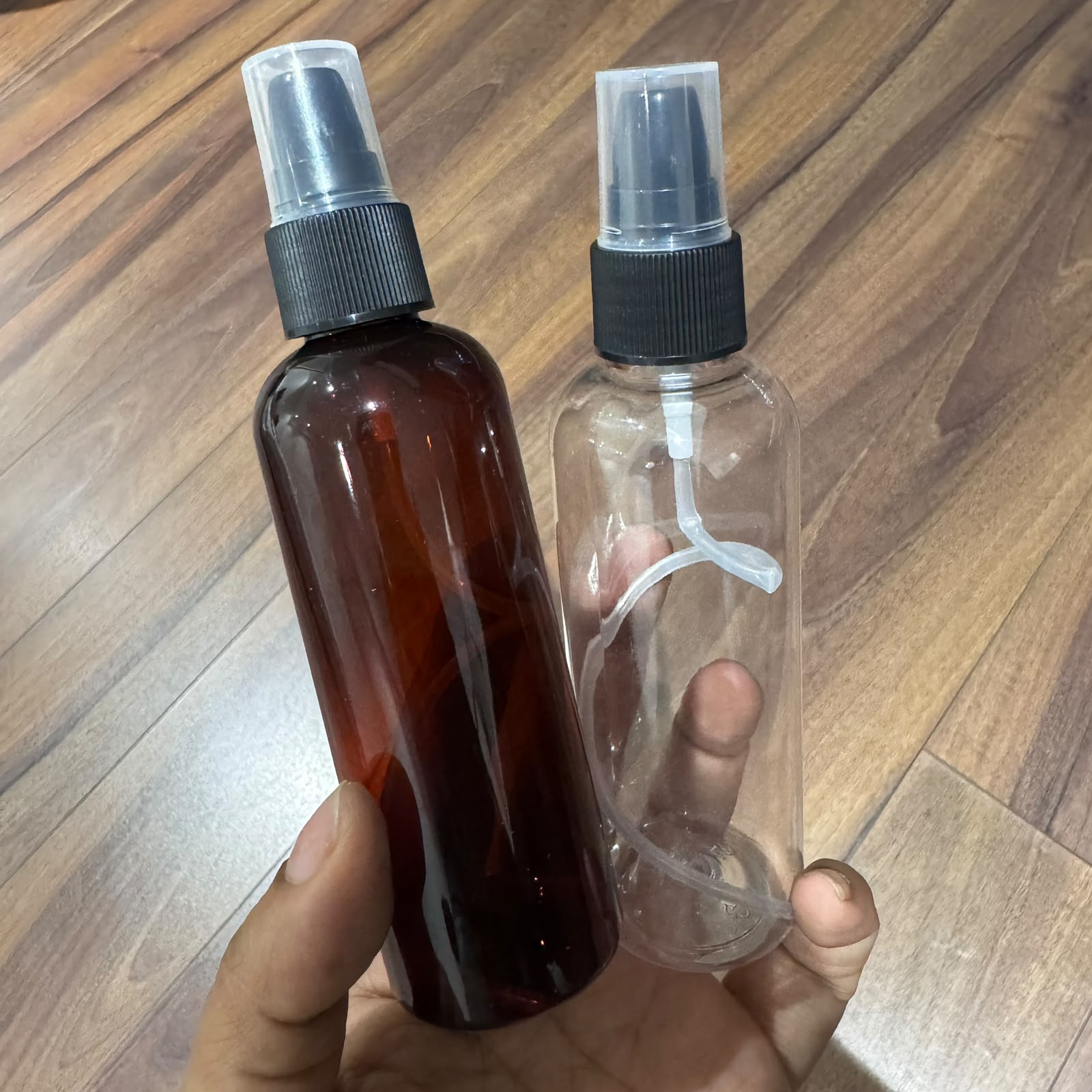 100ml Avon PET Bottle | Spray Pump | Clear, Amber & Black
