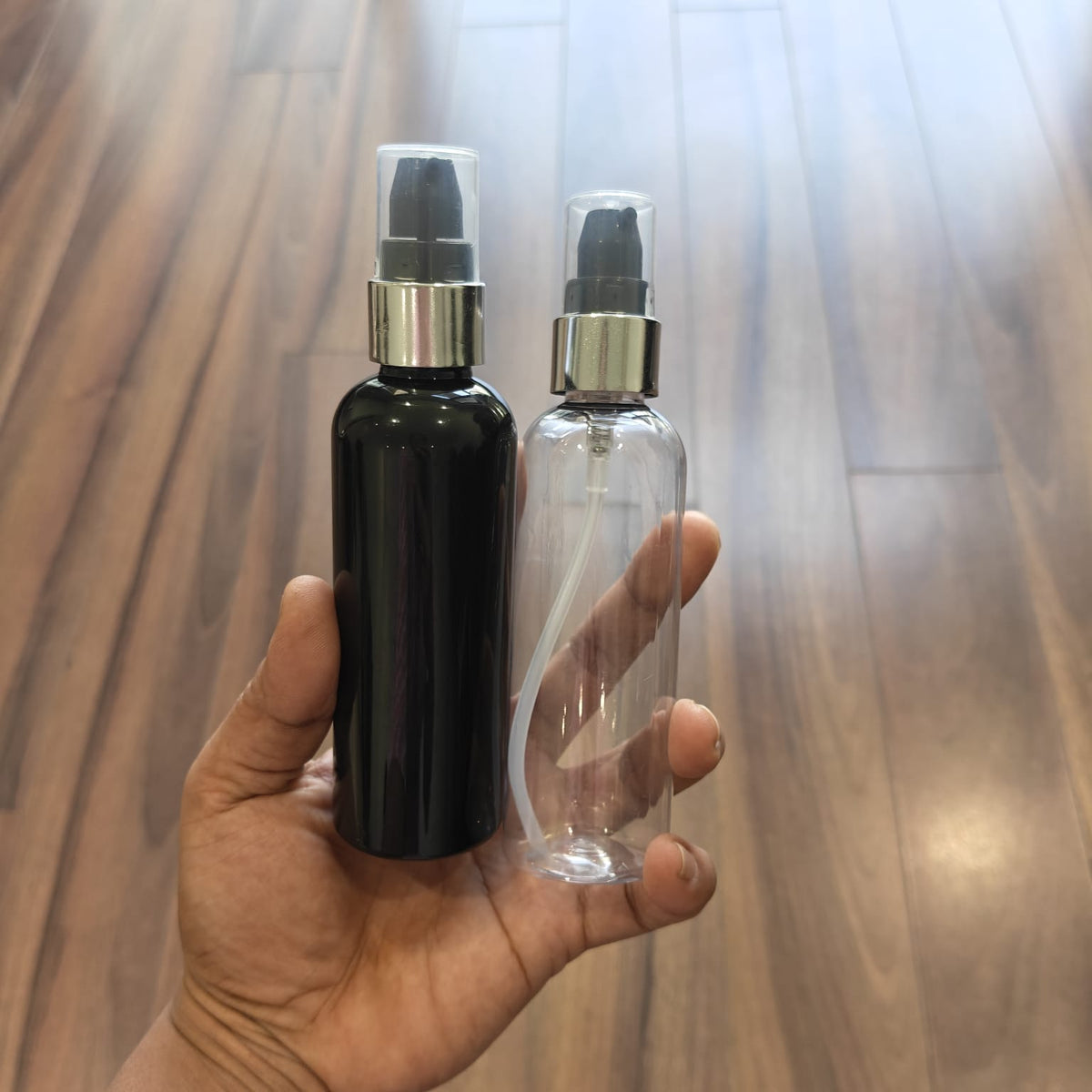 100ml Avon PET Bottle with Gold/Silver Neck Serum Pump