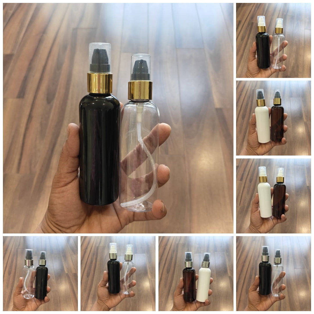 100ml Avon PET Bottle with Gold/Silver Neck Serum Pump