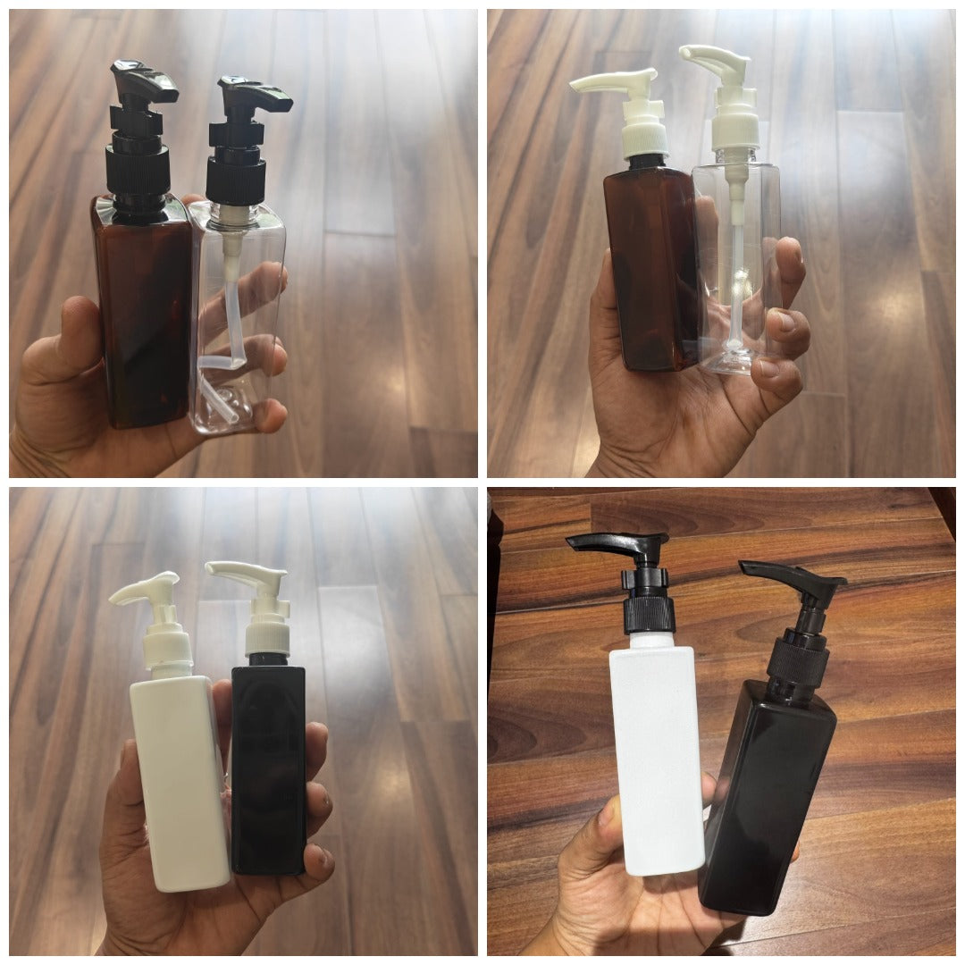 100ml Square PET Bottle with Dispenser Pump