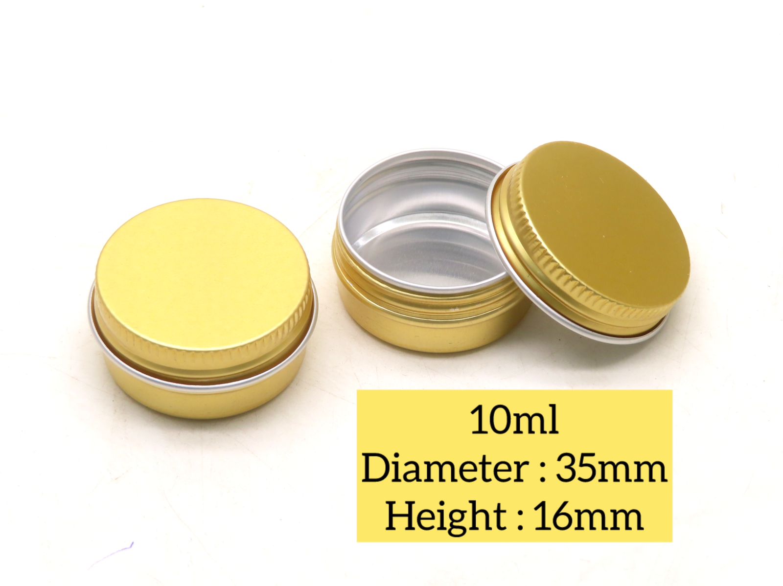 Premium Aluminium Tins - 10ml GOLD (Screw Cap)