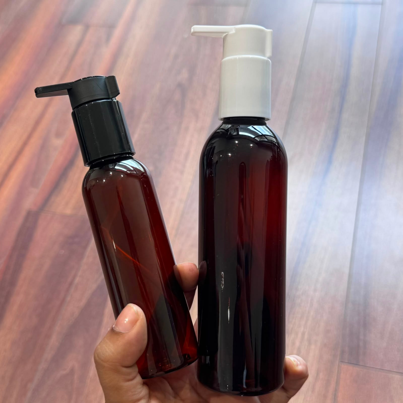 120ml Long Boston PET Bottle with Beak Dispenser Pump