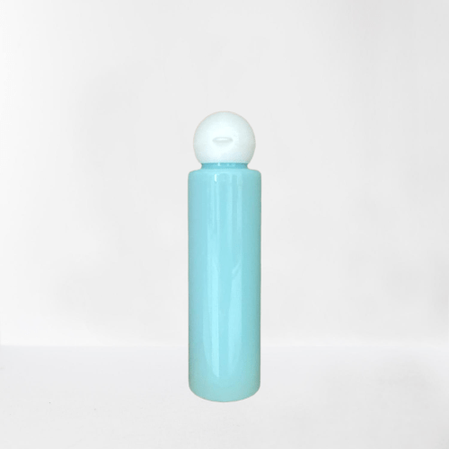 Cosmetic Sleek Slant Shoulder Pet Bottle with Dome Cap - Clear, Light Blue (100ml)