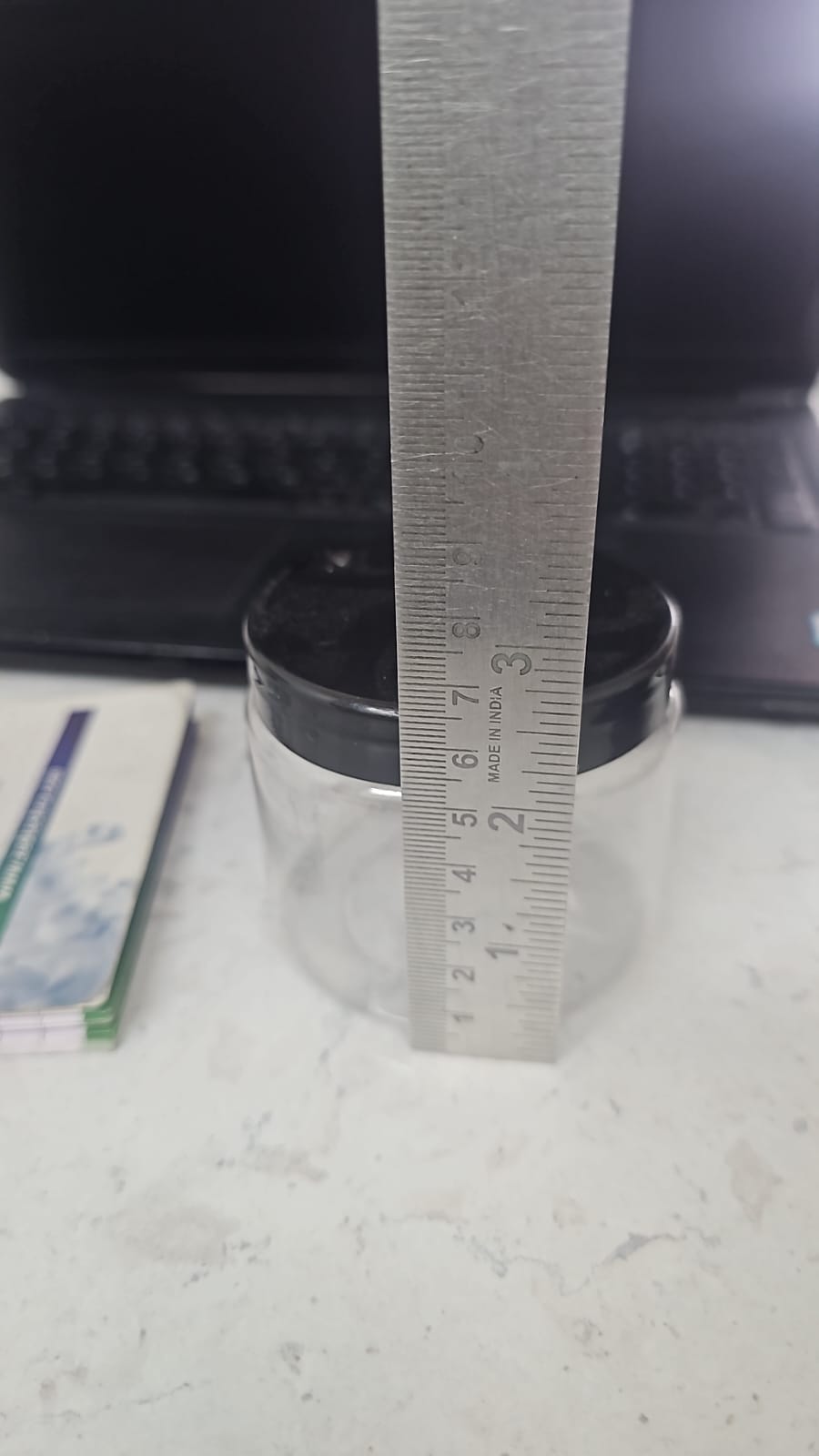 Cosmetic Clear Pet Jar with Black Lid (200gm)