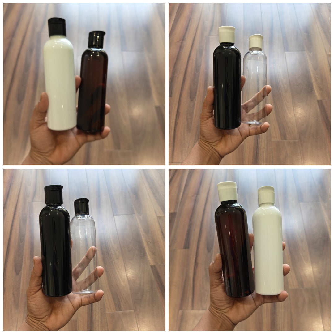 200ml long Boston Bottles with Beak Flip Top Cap