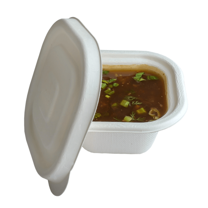 Bagasse Container + Lid -500ml (Round)