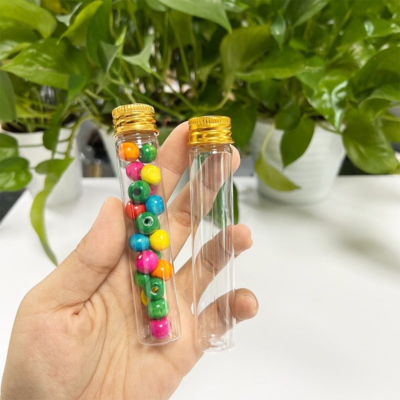 25ml/30ml Clear Glass Test Tube with Metal Screw Cap | Gold & Silver | Premium Packaging