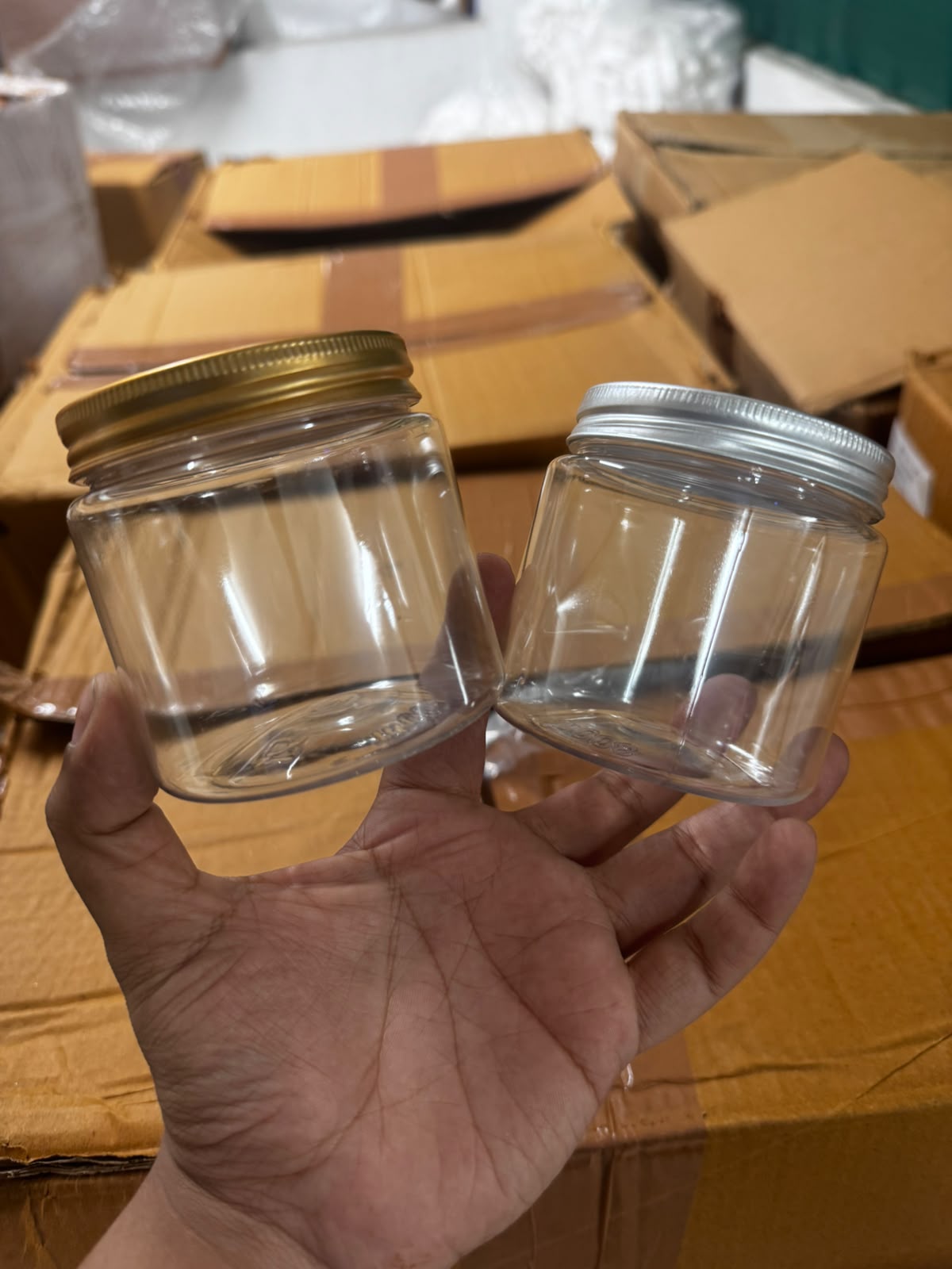 300g Clear Shot PET Jar with Aluminium Screw Cap