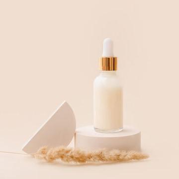 Frosted Clear Glass Bottle + Dropper (Black, White, Silver, Gold)