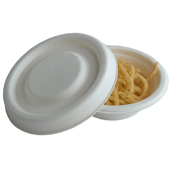 Bagasse Container + Lid - 50ml (Round)