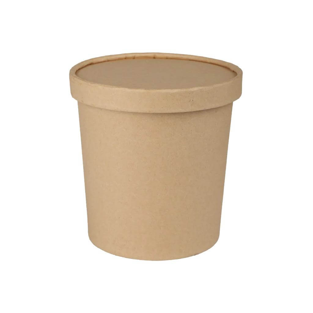 750ml Kraft Paper Tub Container with Lid - Brown