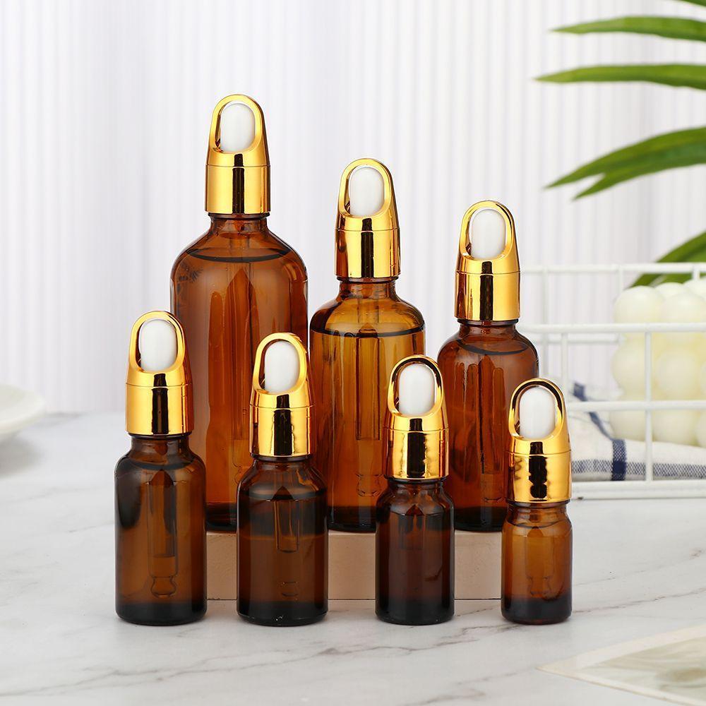 Amber Glass Bottle + Basket Dropper (Black, White, Silver, Gold)