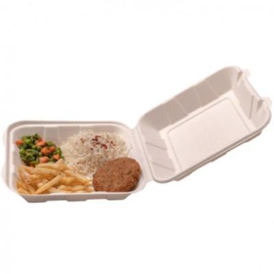 Bagasse Container Clamshell Box - 9x9" (inch) Square