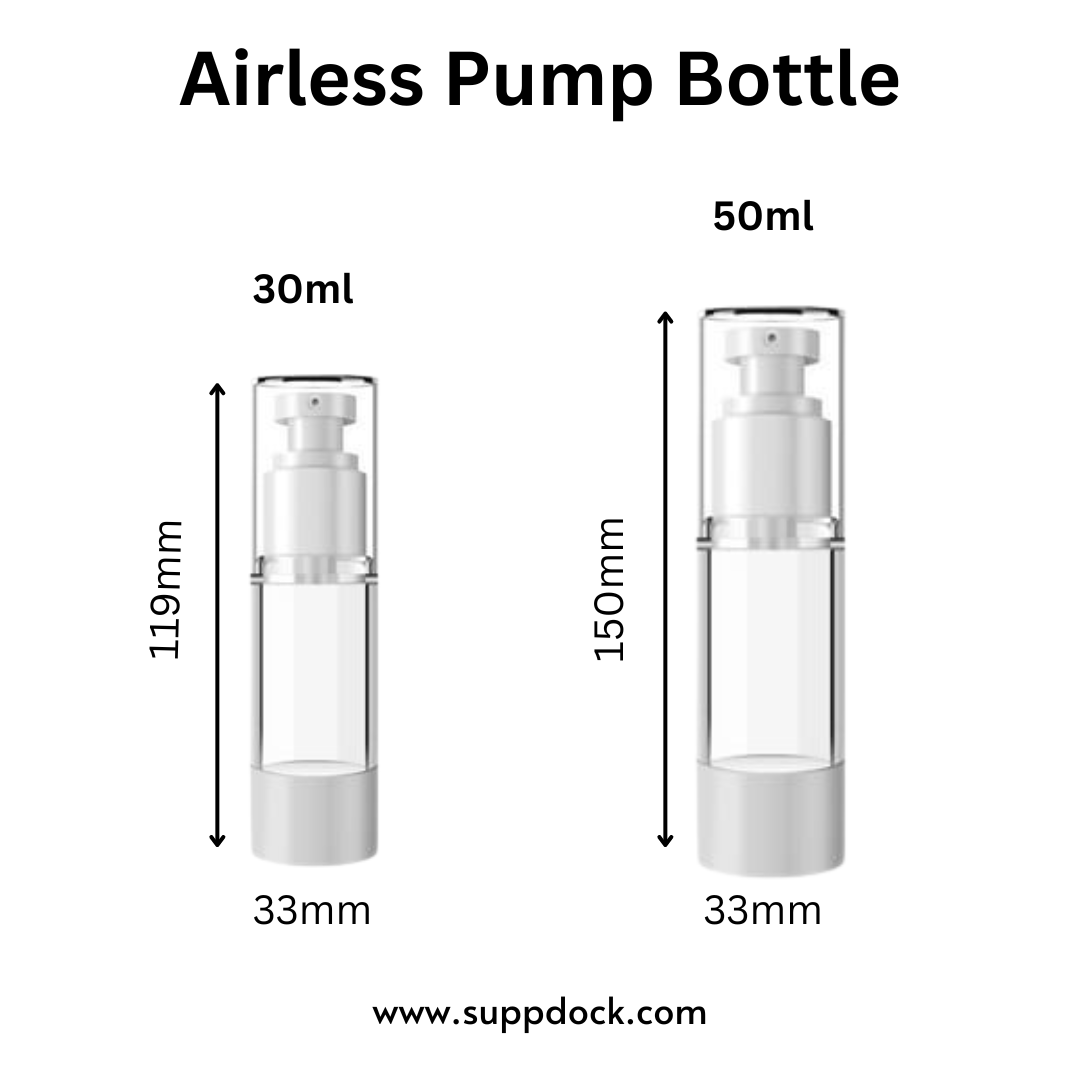 Airless Pump Bottles - (15ml, 30ml, 50ml, 100ml)
