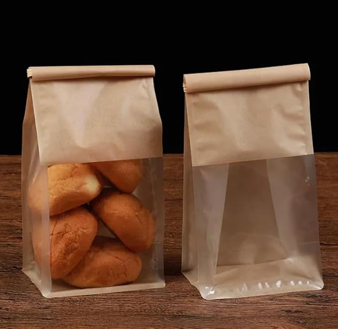 Brown Bakery Kraft Paper Pouch with Front Window