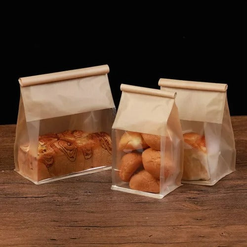 Brown Bakery Kraft Paper Pouch with Front Window