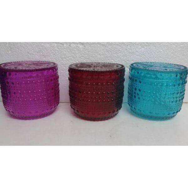 Candles Colour Glass Jar with Lid (Multiple Colors) 320gm