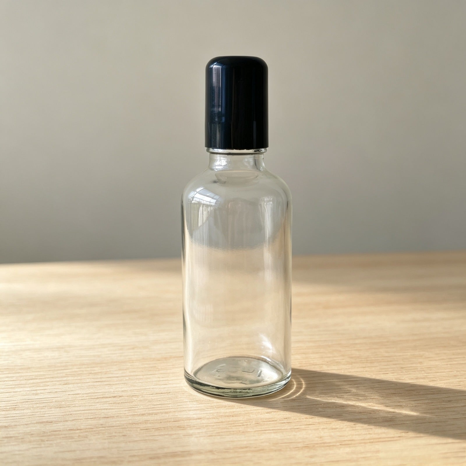 5ml-100ml Clear Glass Roll-On Bottles with Black Cap | Essential Oil & Perfume Bottles