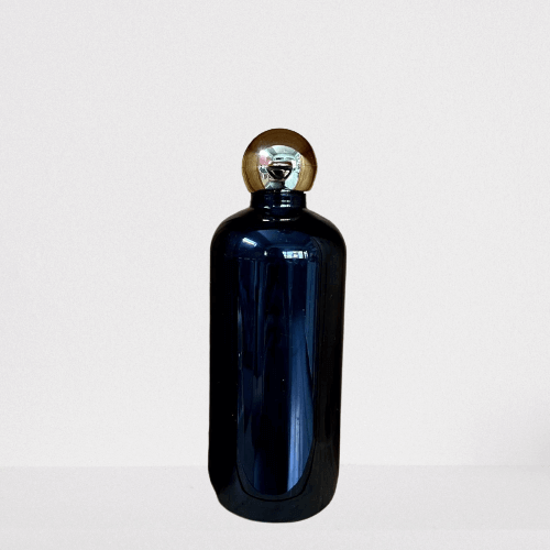 Cosmetic Boston Round Pet Bottle with Dome Cap - Black (300ml)