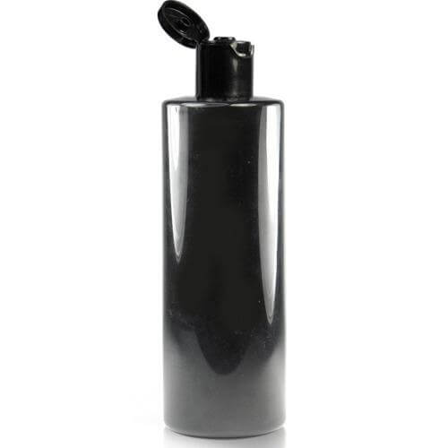 Cosmetic Jumbo Pet Bottle with Flip Top Cap - Black (200ml)