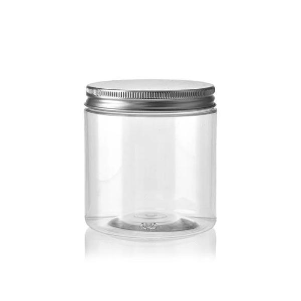 Cosmetic Pet Jar with Aluminium Screw Cap Lid (350gm)