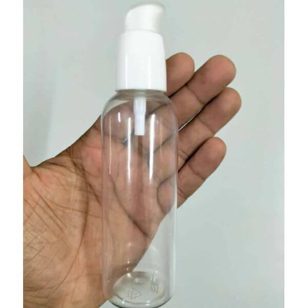 Cosmetic Premium Slim Round Pet Bottle with Serum Pump - Clear (50ml, 100ml)