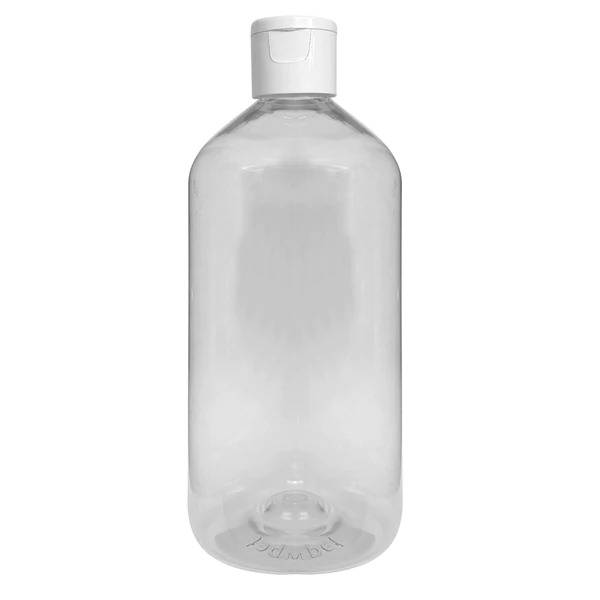 Cosmetic Round Pet Bottle with Flip Top Cap - Clear (300ml)