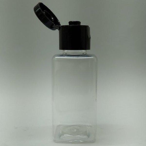 Cosmetic Square Czs Pet Bottle with Flip Top Cap - Clear (50ml)