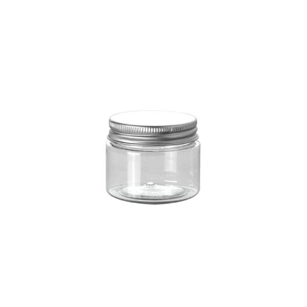 Cosmetic Pet Jar with Aluminium Screw Cap Lid 50gm