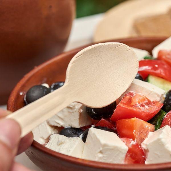 Disposable Cutlery Wooden Spoon- 160mm (Spoon) Brown