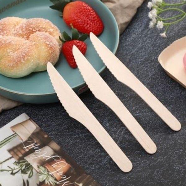 Disposable Cutlery Wooden Knife- 160mm (Knife) Brown