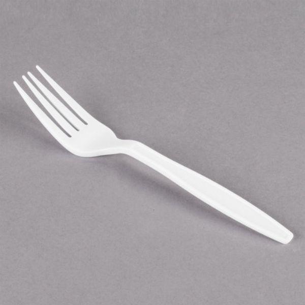 Disposable Cutlery Deluxe Long Plastic Fork - 180mm (Fork) White