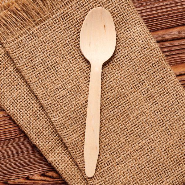 Disposable Cutlery Wooden Spoon- 140mm (Spoon) Brown