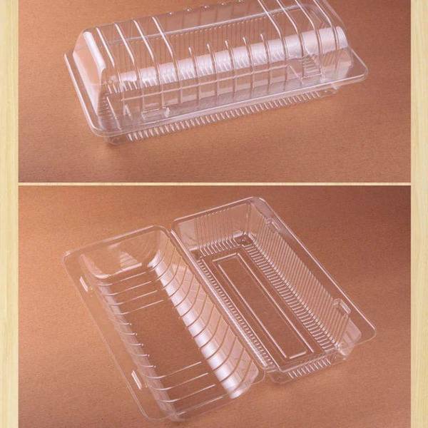 Disposable Hinged Bakery Box Medium (Rectangle) Transparent
