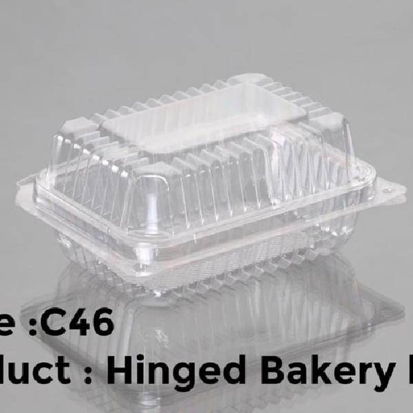 Disposable Hinged Bakery Box Small (Rectangle) Transparent