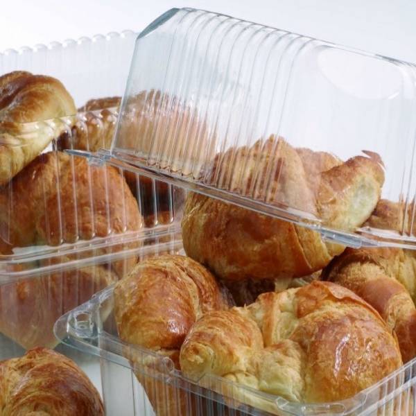 Disposable Hinged Bakery Box Small (Rectangle) Transparent