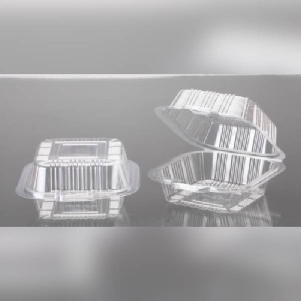 Disposable Pet Super Burger Box Food Container + Lid - 350g (Square) Transparent