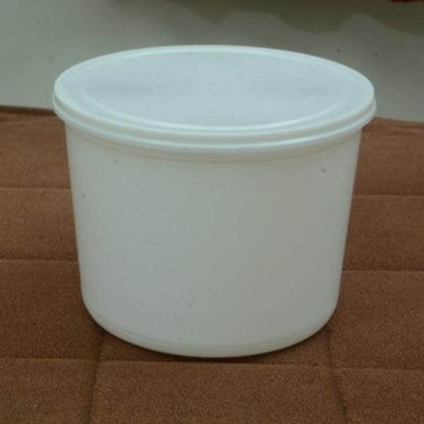 Disposable Plastic Food Container + Lid - 2000ml (Round) White