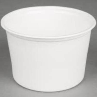 Disposable Plastic Food Container + Lid - 2500ml (Round) White