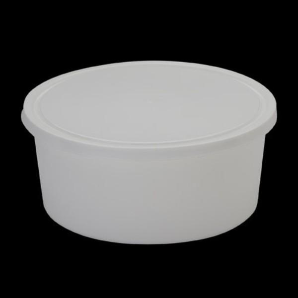 Disposable Plastic Food Container + Lid - 300ml (Round) White