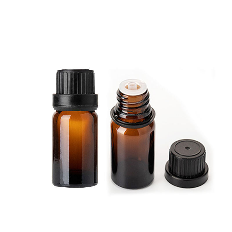 10ml-100ml Amber Glass Bottle with Cap & Inner Plug | UV Protection for Essential Oils & Serums | Black, White, Silver, Gold All Sizes