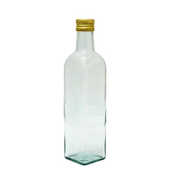 Marasca Clear Glass Bottle + Cap (Black, Silver, Gold)