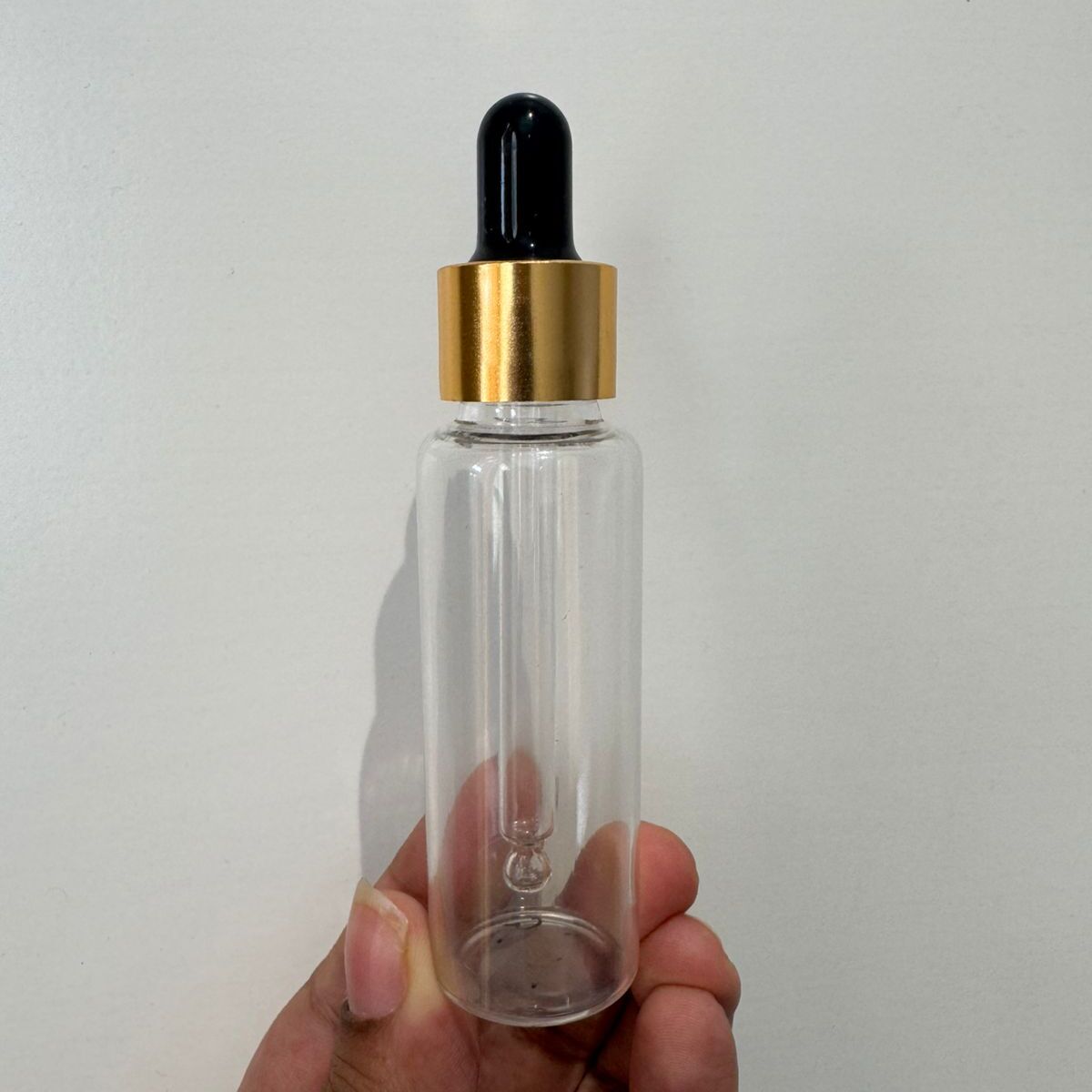 Clear Sleek Round Glass Bottle + Dropper (30ml)