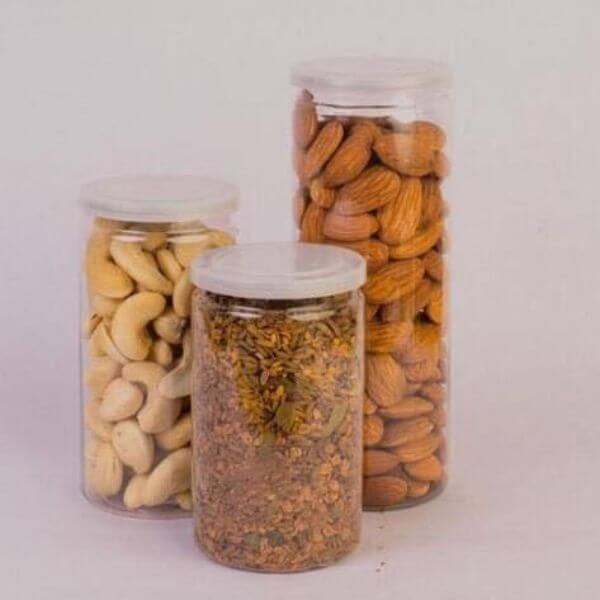 Pet Can Jar Clear with Transparent Lid (Round)- All Sizes