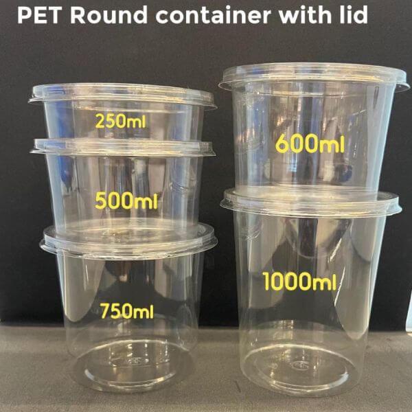 Pet Jar Clear with Transparent Lid (Round)- All Sizes