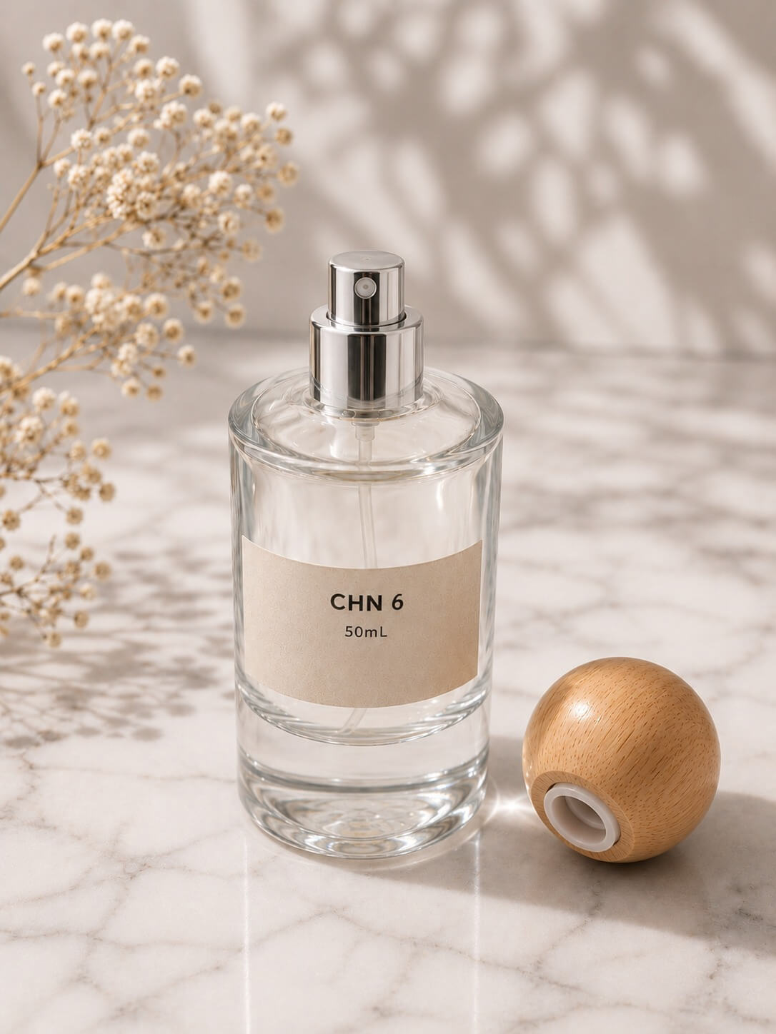 Round Wooden Cap Perfume Bottle 50ml