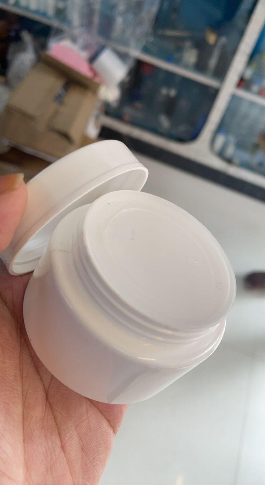 Cosmetic HDPE Double Wall Cream Jar with Inner Lid - White ( 50gm)