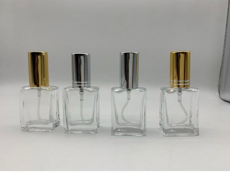 Gold Silver Flat Square Spray Bottle - 10ml