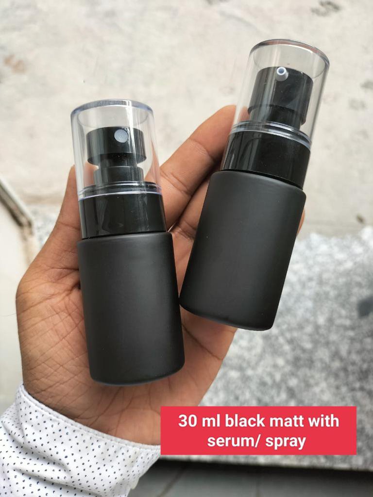 Matte Flat Shoulder Bottle with Beak / Spray Serum Pump- 30ml